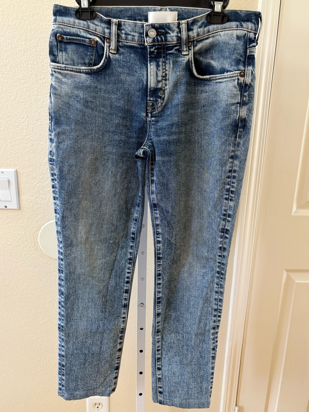 Moussy Vintage Straight Leg Denim Jeans in Light Blue Wash - Size 30